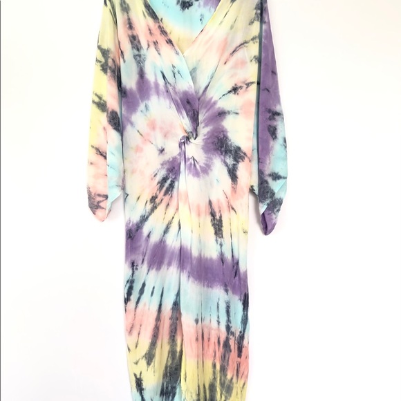 Surf Gypsy Tie-Dye Swim Coverup - Blue, Purple, Yellow - Picture 2 of 9